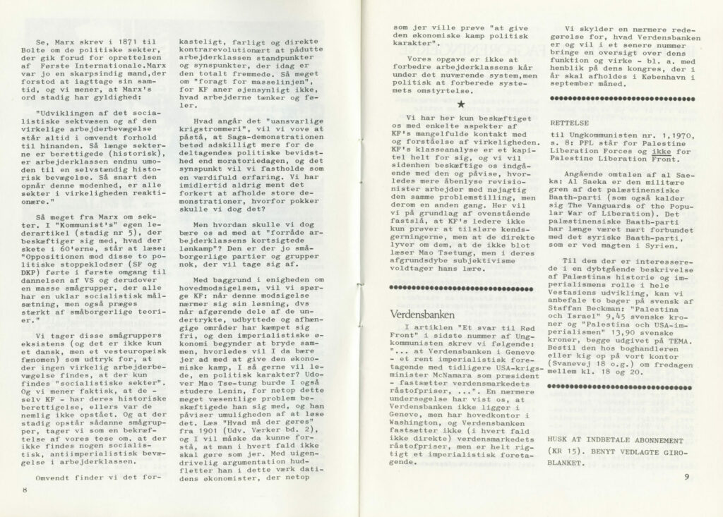 Ungkommunisten 1970, nr. 2, s. 8-9.