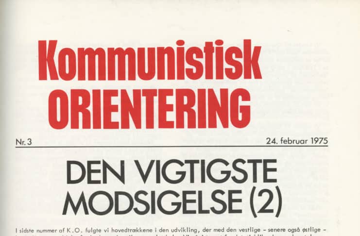 Kommunistisk Orientering nr. 3, 1975, Forside.