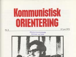 Kommunistisk Orientering, nr. 5, 1975 - Forside