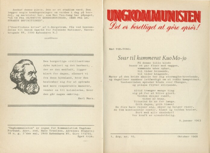 Ungkommunisten1968, nr. 10, For- og Bagside