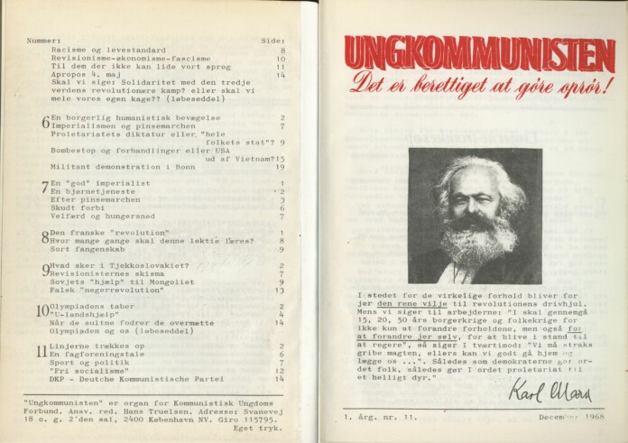 Ungkommunisten1968 nr. 11 For- og Bagside.