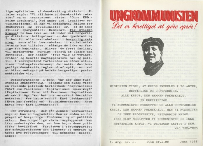 Ungkommunisten1968, nr. 6 For- og Bagside
