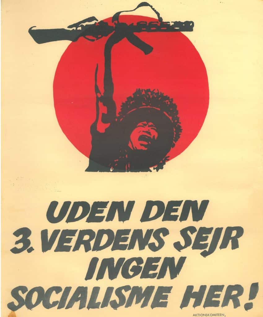 KUF/ Anti-imperialist Action Committee poster, ca. 1969: "Without the Victory of the Third World There Will Be No Socialism Here!"