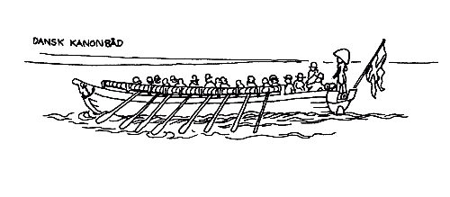 Tegning af Madsen. Dansk Kanonbåd