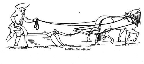 Tegning af Madsen. Norsk svingplov