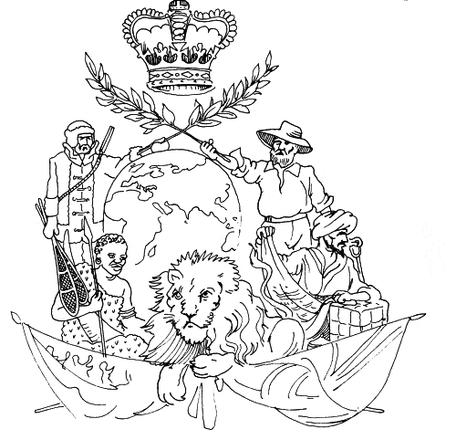 Tegning af Madsen. Imperiesymbolik (Våbenskjold)