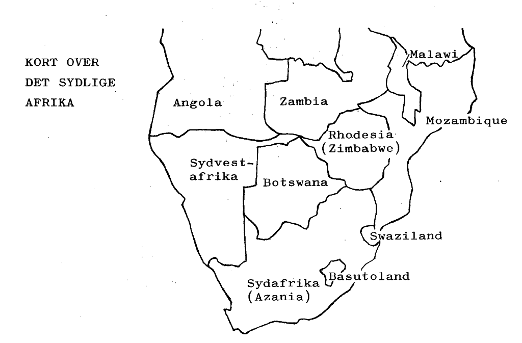 Kort over det sydlige Afrika