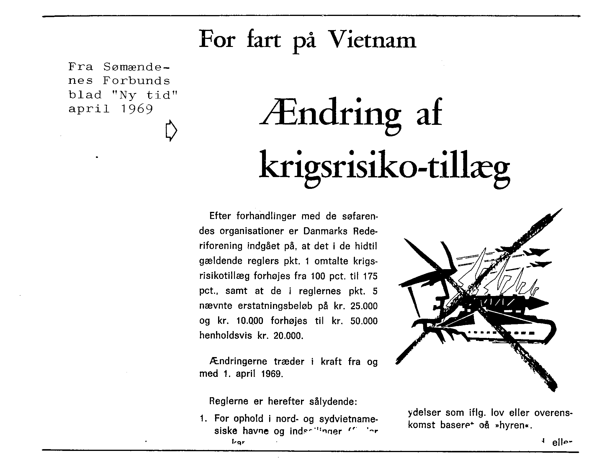 Klip fra Sømændenes Forbunds blad "Ny Tid", april 1969.