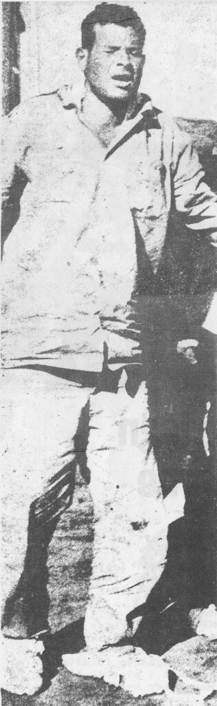 Ægyptisk soldat med forbinding om fødderne.