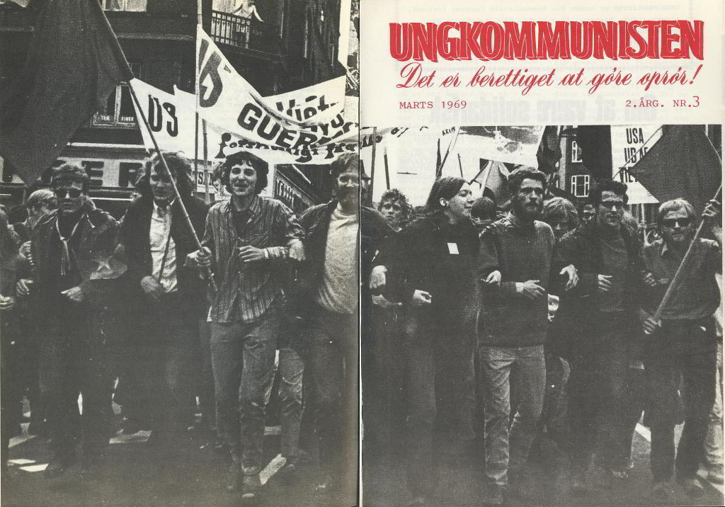 Billede fra Vietnam demonstration i København. Ungkommunisten1969, nr. 3 For og Bagside.